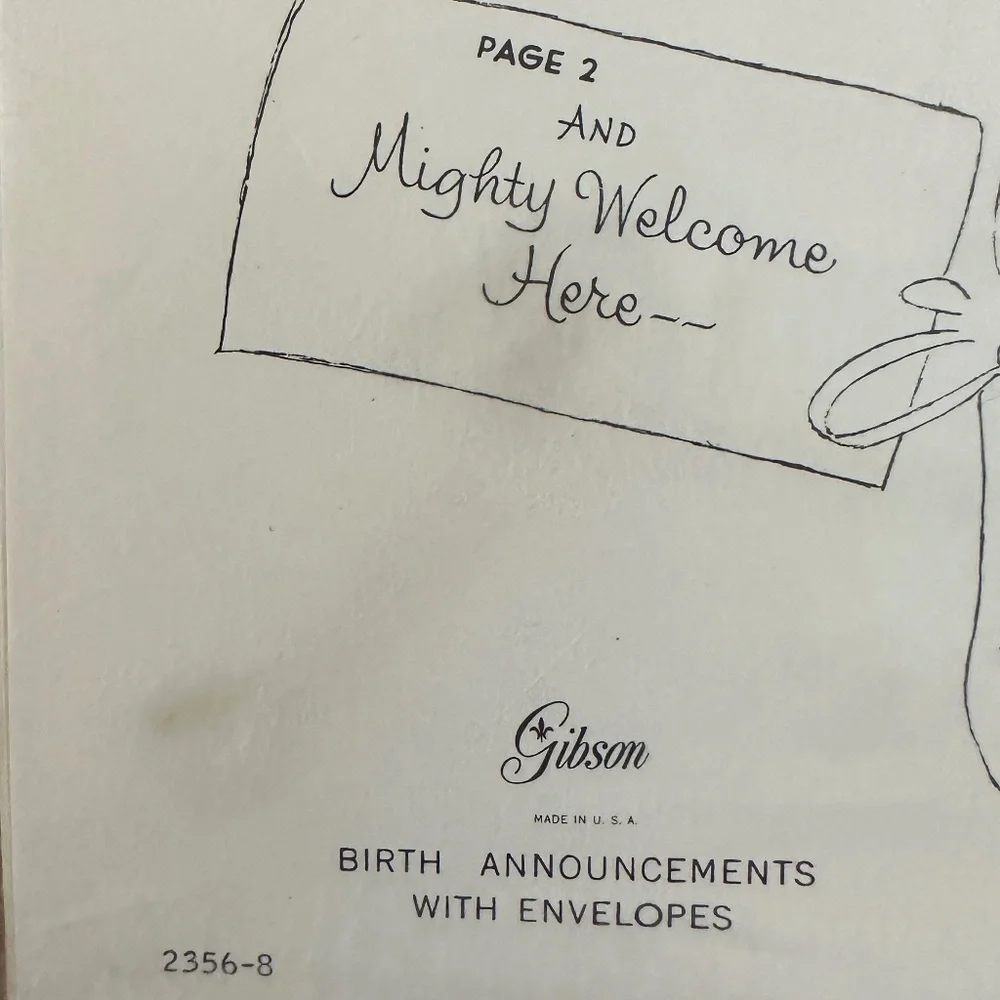 Vintage New Baby Birth Announcements Gibson New in Package